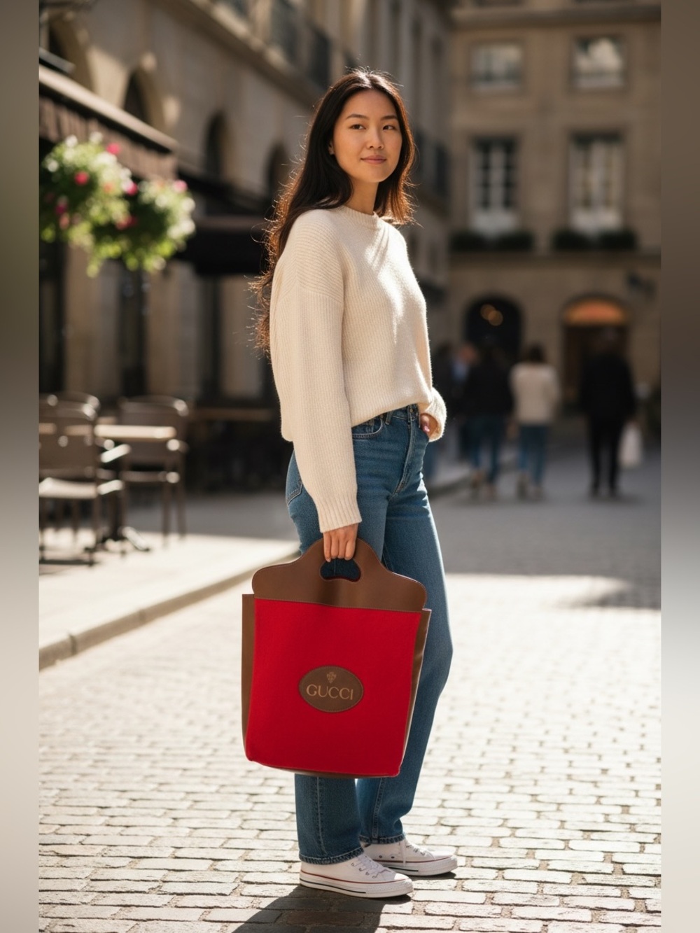 Gucci Vintage Felt Shopper Tote Bag - Picture 3 of 15